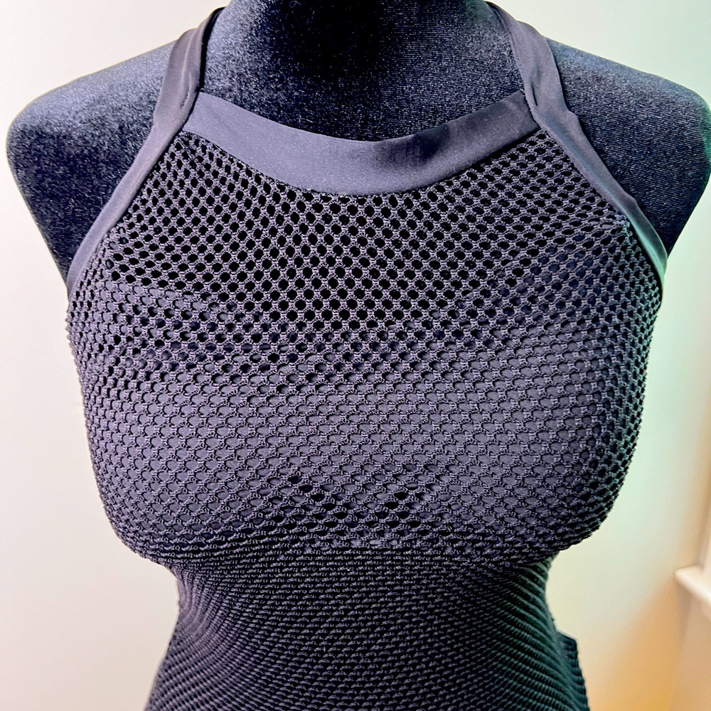 NWT Becca “Meshed Up” one piece swimsuit. Black. Size M